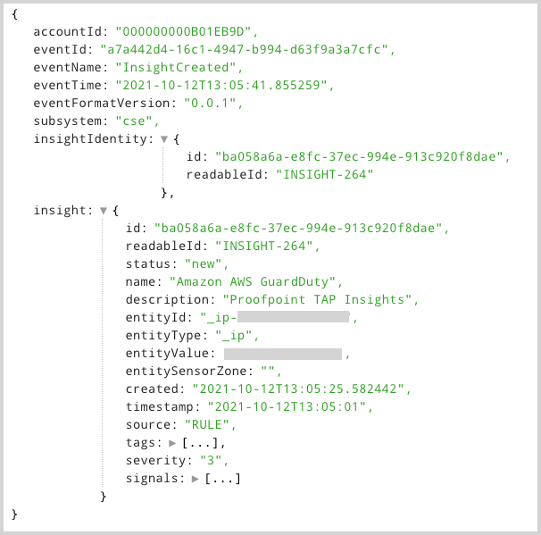 Example event log